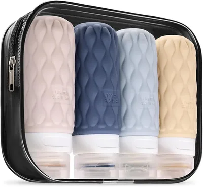 Produktbild von Reiseflaschen Set 100 ml, 4 Stück, auslaufsicher, für Reisen