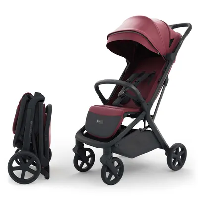 Obrázok produktu pre Kočík Kinderkraft NUBI 3 do 22 kg - automatické skladanie, veľké kolesá EVA, sieťované sedadlo, strieška UPF50+ - bordová