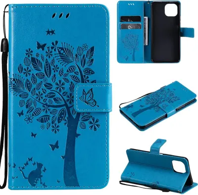 Produktbild von König Design Hülle kompatibel mit Xiaomi Mi 11 Lite Kunstleder Handyhülle - Handy Case Blau