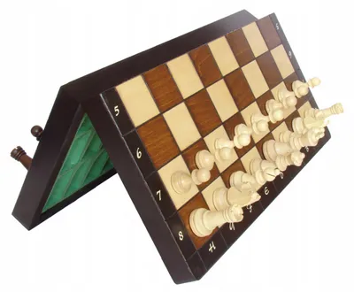 Produktbild von Traditionelles Magnetisch Klassische Schachspiel mit Figuren aus Holz 35x35cm