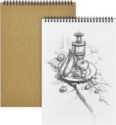 Produktbild von Skizzenblock A4, Spiralbindung, 2 x 60 Seiten, 160 g/m², Hardcover, für Zeichnungen und Skizzen