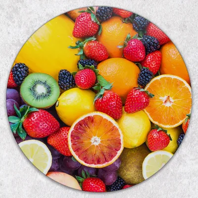 Produktbild von Glas-Herdabdeckplatten Glaskeramikkochfeld-Abdeckung Spritzschutz Glas Runden Schneidebrett fi40 cm - Obst Splash