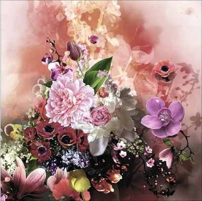 Produktbild von Giclée Leinwandbild Baroque Flowermix VII 80x80 cm