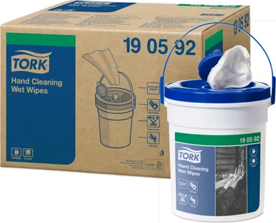 Obrázek produktu pro Vlhčené utěrky na čištění rukou, 1 vrstva, 58 útržků, TORK