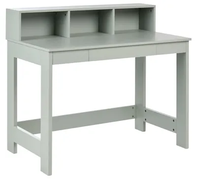 Produktbild von BELIANI Schreibtisch Hellgrün Faserplatte Rechteckig 111 x 60 cm mit Ausziehbarem Fach Stauraum Modernes Design Büro Homeoffice Bürotisch