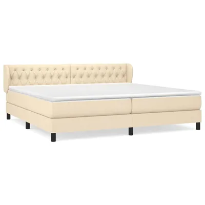 Produktbild von vidaXL Boxspringbett mit Matratze Creme 200x200 cm Stoff
