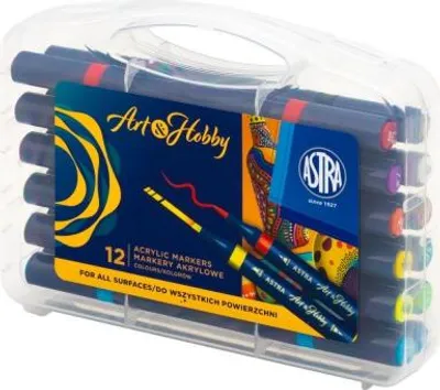 Produktbild von Markery akrylowe dwustronne trójkątne 12 sztuk