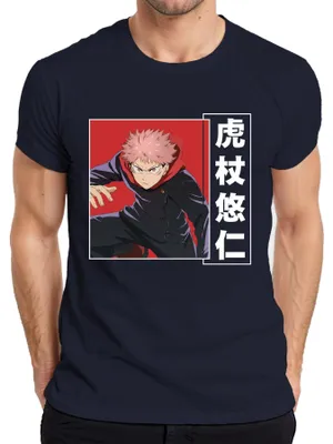 Obrázok produktu pre Jujutsu Kaisen Yuji Itadori Anime Manga Gift Fan Action Pánske tričko, námorná farba, 3XL