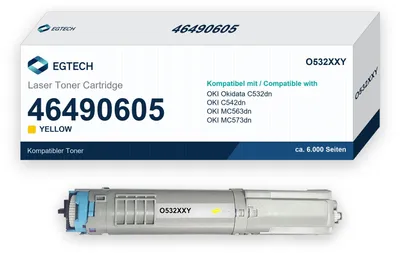 Produktbild von Toner kompatibel mit OKI 46490605 Gelb C542dn MC563dn MC573dn Okidata C532dn
