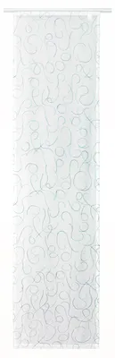 Produktbild von Flächenvorhang modern art Schiebegardine halbtransparent Weiß 60x245 cm türkis blaugrün bestickt