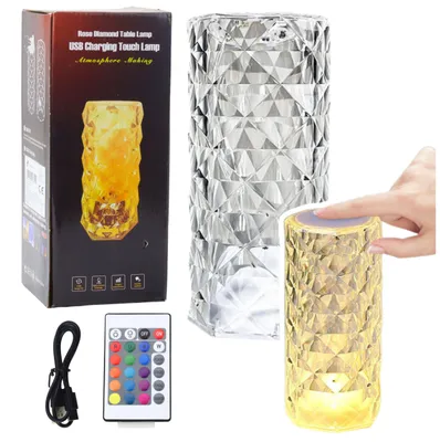 Obrázek produktu pro Crystal LED noční lampa 16 barev dotykové dálkové ovládání