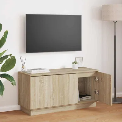 Obrázok produktu pre Maison Exclusive – TV skrinka, 100 x 38 x 49 cm, drevotrieska, Imitácia dub Sonoma