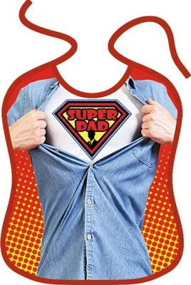 Erwachsenen Latz 43 x 40 cm Super Dad Partygag Geburtstag Geschenk JGA Herren Geschenkidee Vatertag Super-Papa