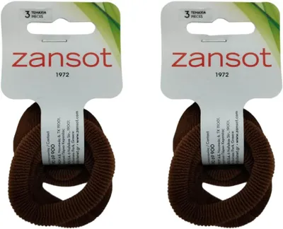 Obrázek produktu pro ZANSOT 2 × Elastické gumičky do vlasů, tkanina, hnědé, 3 ks