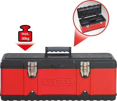 Image de KS TOOLS Boîte à outils en plastique et tôle d'acier, 395x180x170mm - 850.0355
