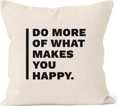Produktbild von Kissenbezug Do more of What makes you happy Geschenk Zitat MoonWorks® natur unisize