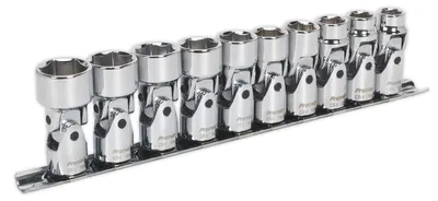 Steckschlüsselsatz 10-teilig, 3/8 Zoll, WallDrive, CV-Stahl