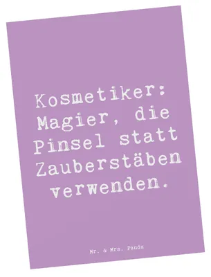 Produktbild von Mr. & Mrs. Panda Postkarte Spruch Kosmetiker Magie - Lavendeltraum - Geschenk, Make-up Künstler, Selbstbewusstsein, Berufsgestaltung, Kosmetik, Ansichtskarten, bildkarte