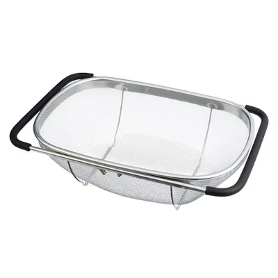 Produktbild von Sieb mit versenkbaren Griffen für Spüle, Edelstahl, Schwarz