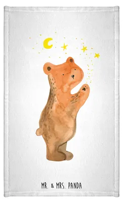 Produktbild von Mr. & Mrs. Panda Handtuch Verliebter Bär - Weiß - Geschenk, Teddy, Verliebte, Frotteehandtuch, Frotteetuch, Mini-Handtuch, Klein, Gästetuch, To The Moon And Back, Partner