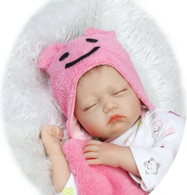 Produktbild von 55cm Reborn Baby Puppe Lebensecht Handgefertigt Weich Silikon Vinyl Lebensecht