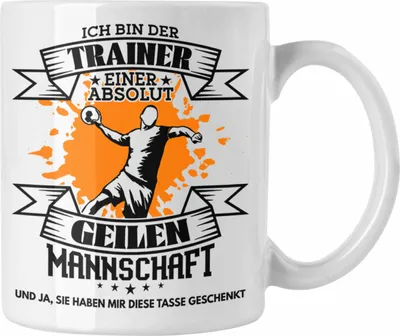 Produktbild von Trendation - Handball Trainer Tasse Geschenk von Mannschaft Lustiger Spruch (Weiß)