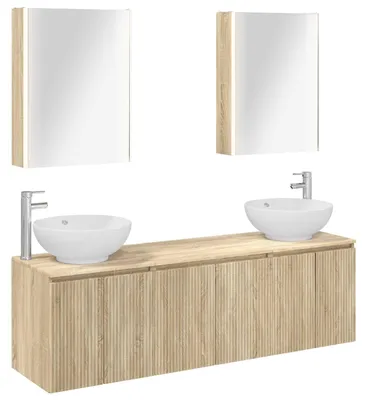 Produktbild von Badezimmer-Möbelset, 5-teilig, Sonoma-Eiche