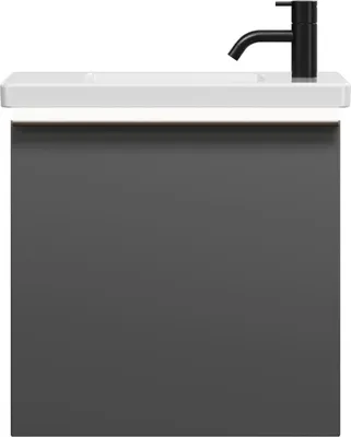 Image de burgbad Eqio lavabo en céramique avec meuble sous-lavabo et éclairage LED, 530x315x540mm, SFPQ053F6584C0001G0252