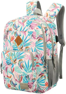 Produktbild von Große Reisetasche für Männer und Frauen, große Schultasche für Jungen, Mädchen und Jugendliche, sicherer Laptop-Rucksack, 15,6 Zoll Laptop, Reisegepäck (Leder)