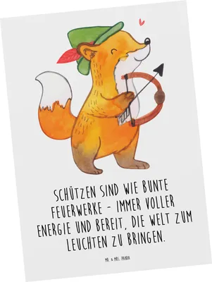 Produktbild von Mr. & Mrs. Panda Fotokarte Schütze Astrologie - Weiß - Geschenk, Geburtstagsgeschenk, Postkarten, bildkarte, Geschenkidee, Grußkarte, Sternzeichen, Ansichtskarte
