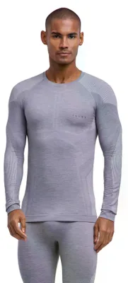 Image de T-shirt de sous-vêtement technique pour hommes FALKE, modèle Wool-Tech Light, manches longues, en laine, couleur noire