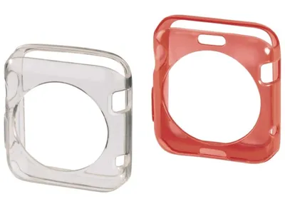 Produktbild von Schutzhüllen-Set Klar/Rot für Apple Watch 38mm Series 0-3
