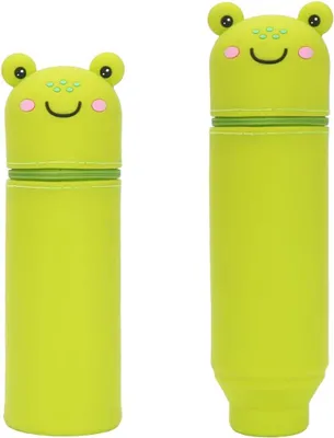 Obrázok produktu pre Puzdro na písacie potreby, tvar žaby, silikón, 2 v 1, 1 kus, pre deti