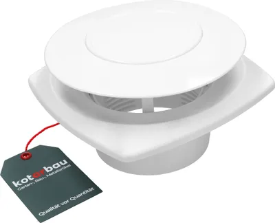 Zdjęcie produktu dla KOTARBAU® Anemostat Wentylacyjny Wywiewny Plastikowy Biały 100 MM