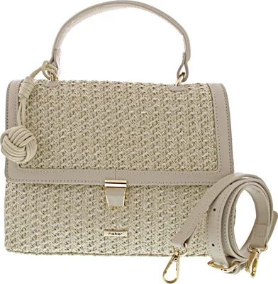 Produktbild von Rieker Damen Umhängetasche mit Strukturoberfläche Überschlag und Anhänger H1606, Farbe:Beige