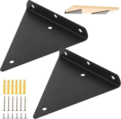 Produktbild von Famanu Set von 2 unsichtbaren Haltern für Regale, dreieckige Wandhalter für schwebende Regale, 13 x 14 cm