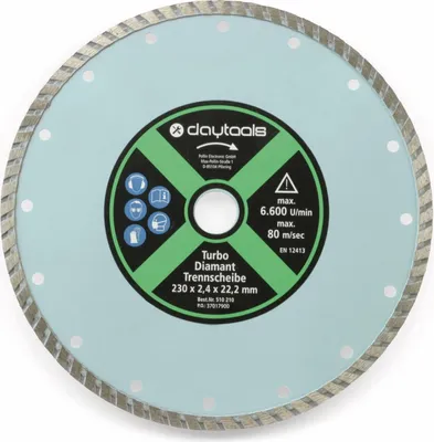 Produktbild von DAYTOOLS Diamant-Trennscheibe mit Turborand, 230 mm