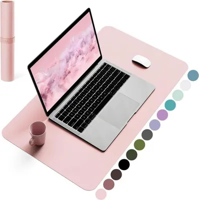 Obrázek produktu pro Podložka pod myš na stůl Kožená protiskluzová semišová kancelářská růžová 60x35cm