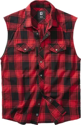 Produktbild von BRANDIT Check Shirt Sleeveless red/black Gr. 7XL