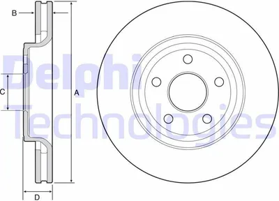 Produktbild von 2x DELPHI Bremsscheibe BG9121C für JEEP GRAND CHEROKEE IV (WK WK2) 54 5mm 350mm