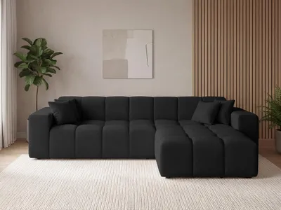 Produktbild von GrainGold Ecksofa L-Form Loopo Rechts- Moderne Ecksofa, Wohnzimmer Sofa - Eckcouch Schwarz (Komodo 23)