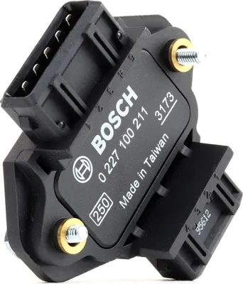 Produktbild von BOSCH 0 227 100 211 - OE 4D0 905 351 Zündmodul für A3 (8L), A4 (8D), A4 (8E), A6 (4A), A6 (4B), A8 (4D), Alhambra (7V), Leon (1M1), Octavia I (1U), Bora (1J), Golf IV (1J), New Beetle, Passat (3B), Sharan (7M)