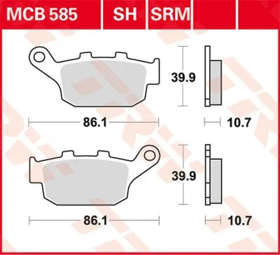Obrázok produktu pre Sada brzdových doštičiek TRW MCB585SRM Foresight FES250 MF05