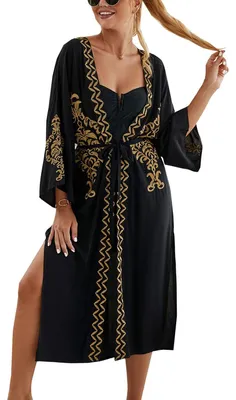 Image de Kimono ample pour femmes, idéal pour la nuit, la plage ou en tant que robe d'été