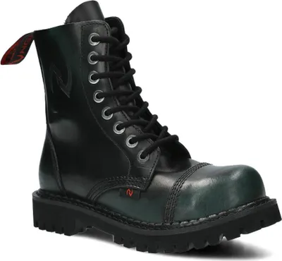 Produktbild von NAGABA Stahlkappenschuhe Damen Herren Stiefel 8H - Leder - Grün - Schwarz - 38