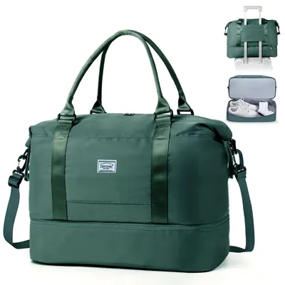 Produktbild von Reisetasche 46x32x23 handgepäck mit Schuhfach Tasche Sporttasche Weekender Bag Schwimmtasche Wasserdicht Travel Duffle Bag