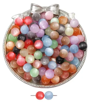 Produktbild von Runde Bastelperlen - Zum Auffädeln für Schmuckherstellung - 50 Stück - Gemischte Farben 8mm