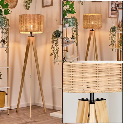 Produktbild von Dello Stehlampe aus Holz/Korbgeflecht/Rattan in Naturfarben