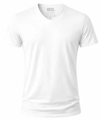 Produktbild von Herren T-Shirt V-Ausschnitt aus Lyocell - Weiß - S