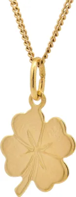 Produktbild von Gold Anhänger Kleeblatt  mit Goldkette massiv 333 - 8 Karat Gold 50 cm